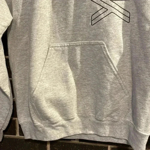 Fit By Katy Branded Gray Gildan Hoodie Kangaroo Pocket Women’s Small - Picture 3 of 6